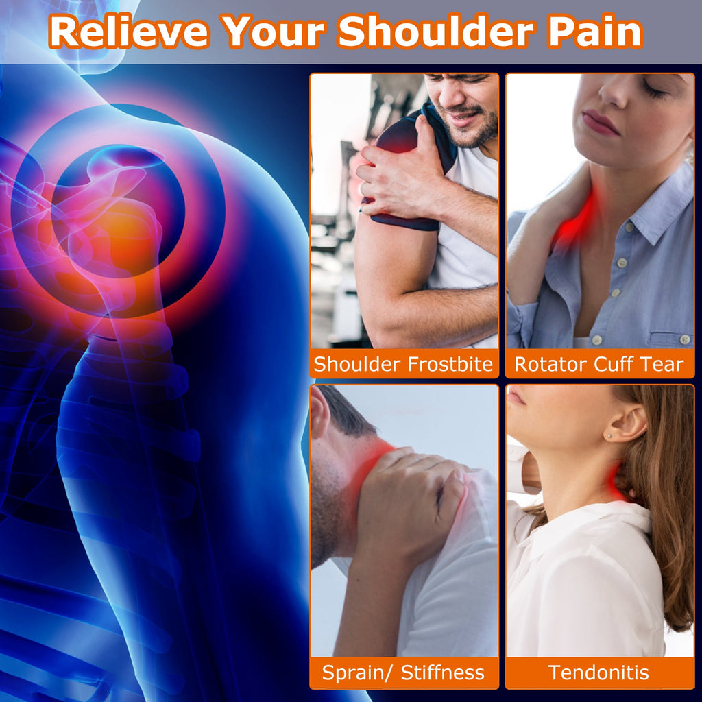 1Pc Heated Shoulder Brace Electric Heating Pad Therapy Shoulder Heating Wrap Compression Sleeve For Shoulder Pain Muscle Stiffness Bursitis Tendonitis